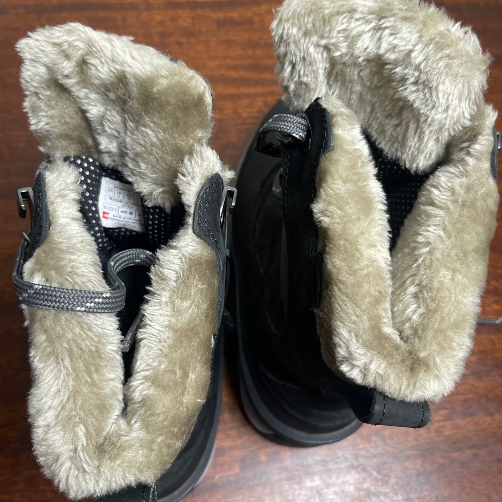 The North Face Waterproof Snow Boots Women's US 7 Black Faux Fur Lined Winter - Picture 14 of 16